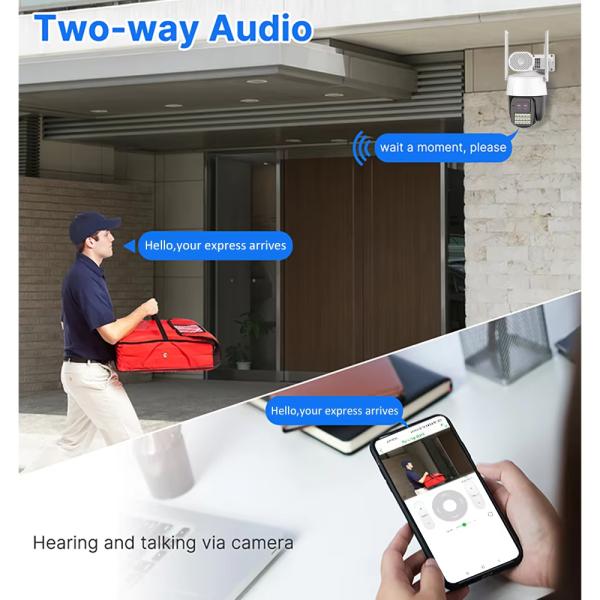 Smart 4G 4MP Ptz Network Camera Dual Lens Night Vision Auto Tracking Security Camera Outdoor Waterproof Camera