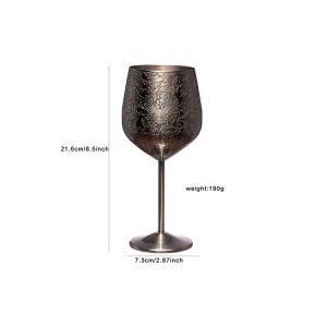 Premium Grade Solid Stainless Steel Unbreakable Black Wine Glasses