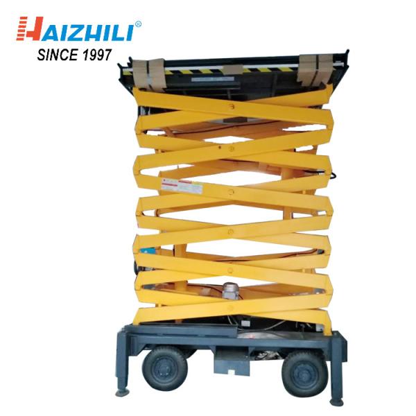 1000kg 14 Meter Mobile Scissor Lift Platform For Outdoor Construction Work