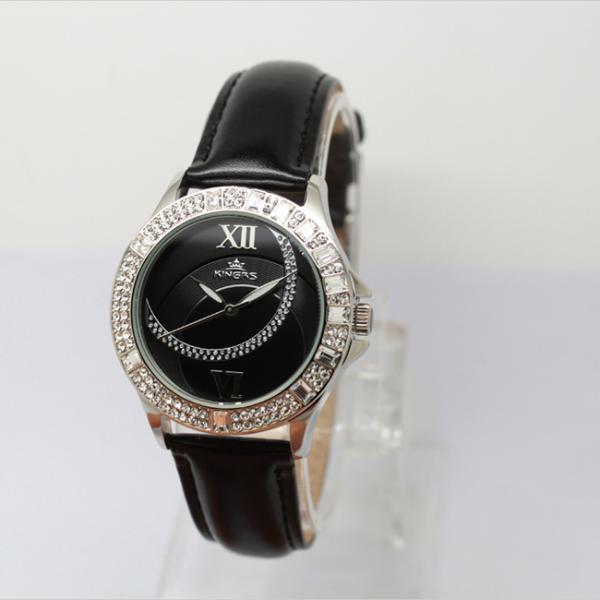 34.5mm Diamond Women Jewelry Watch Round Water Resistant 3 Hands