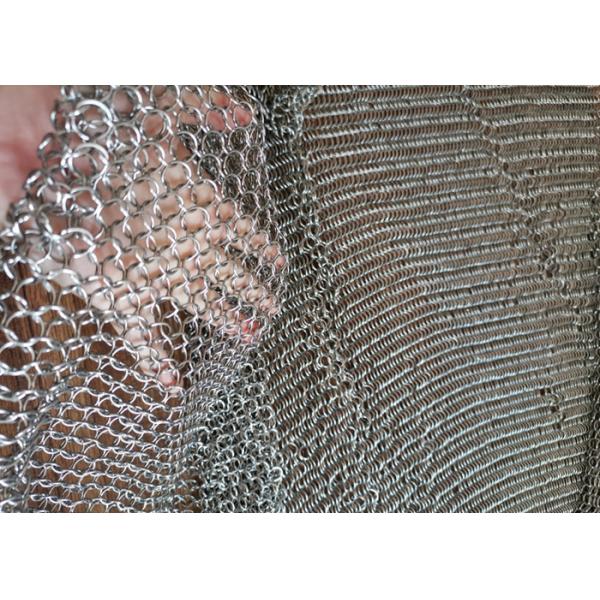 Silver Color Ceiling Decoration Room Divider Stainless Steel Metal Ring Mesh Drapery