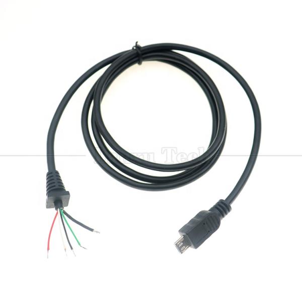 Custom Data Charging Shiled Micro Usb to Open Tinned Wire End Pigtail Power Charger Cable