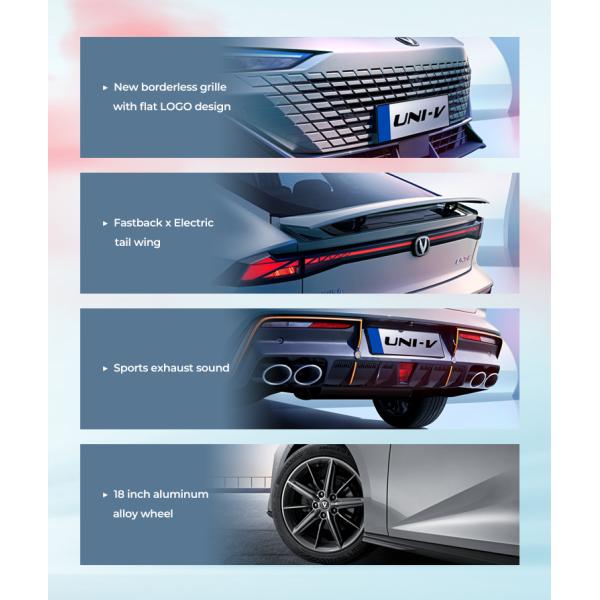 10.3 Inch Touchscreen Changan UNI-V Sedan Used Motor Vehicle 215km/H