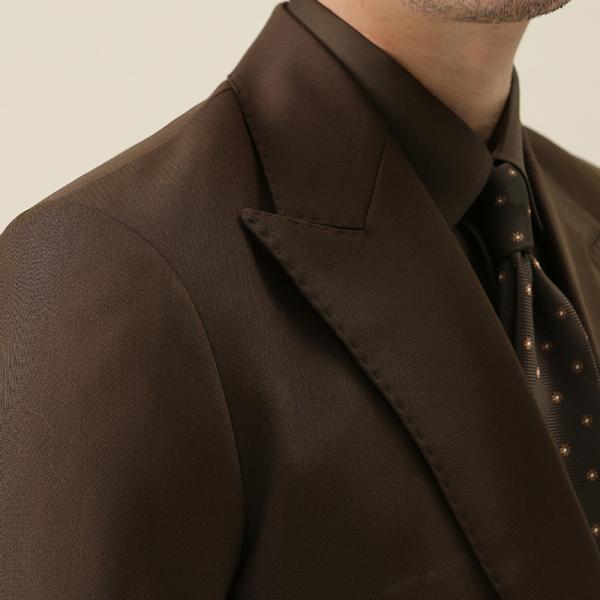 Custom Fabric Retro Brown Gentleman Slim Lapel Collar Suit Jacket for Men's Formal Wear