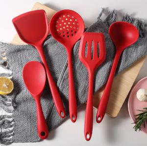 Quality 5 Pcs Household Heat Resistant Silicone Cooking Utensil Set Spatula wholesale
