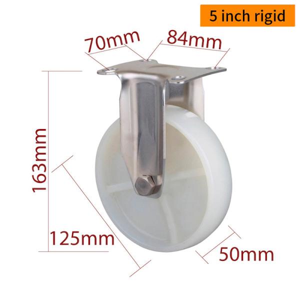 EDL 5 Inch Stainless Steel Industrial Caster Wheel TPA Tread 400kg Load Support S715P-25