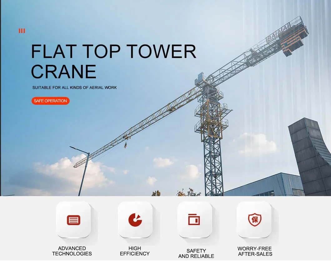 Chinese Brand Used Tower Crane Zoomlion Tower Crane Wa7025 Truck 12 Tons Tower Crane