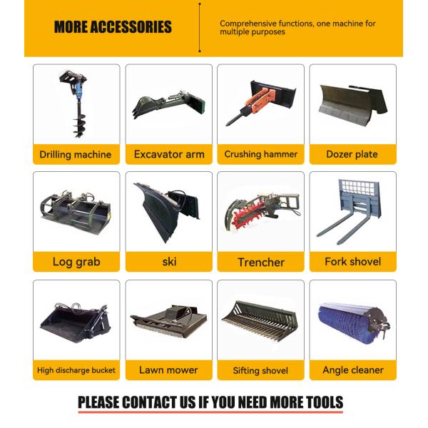 Free Shipping Mini Track Loader diesel Skid Steer Loader with Mower Electric Loader Backhoe