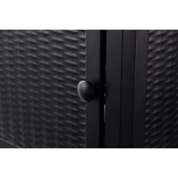 Rattan Style Outdoor Gas Firepit 28'' Square Patio Propane Gas Black