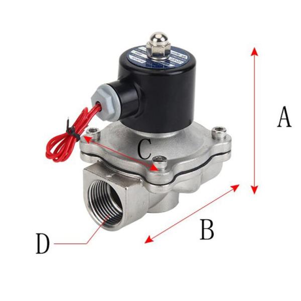 Silver Water Solenoid Valve 2S-400-40 / Stainless Steel Solenoid Valve Direct Drive