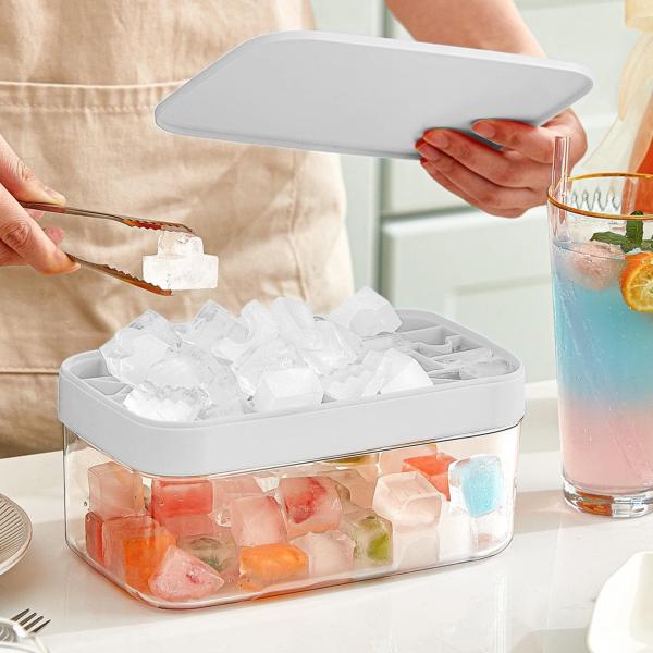 Silicone Creative Fun Lego Building Brick Ice Cube Tray Mold With Lid 600g