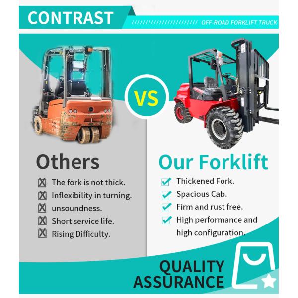 12-28km/h Four Wheel Off-Road Fork Lift All Terrian Forklift 4.5 Ton 4x4 Forklift Truck
