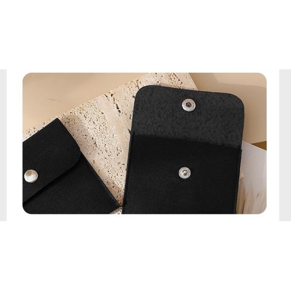 Environmentally Friendly Customized LOGO Black Velvet Bag Jewelry Snap Button Bag Thickened Velvet Ring Jewelry Storage Bag