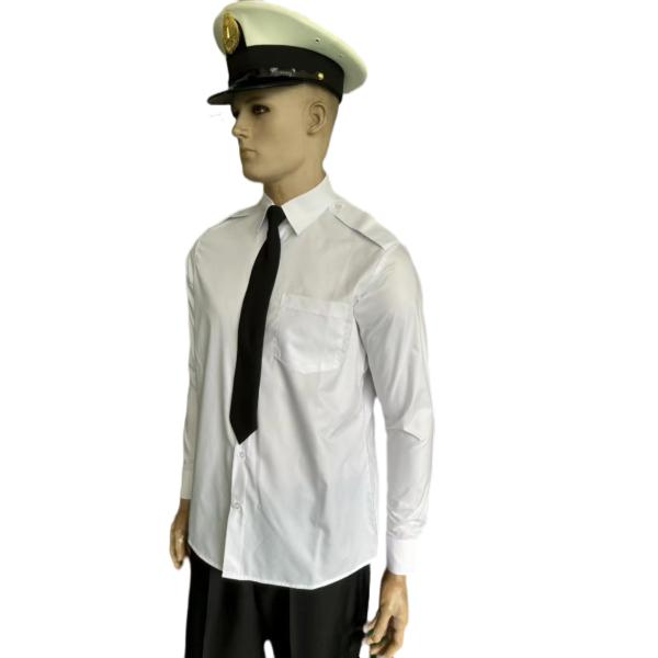 Customizable Security Guard Uniform Shirt With Tie Polyester Cotton Blend