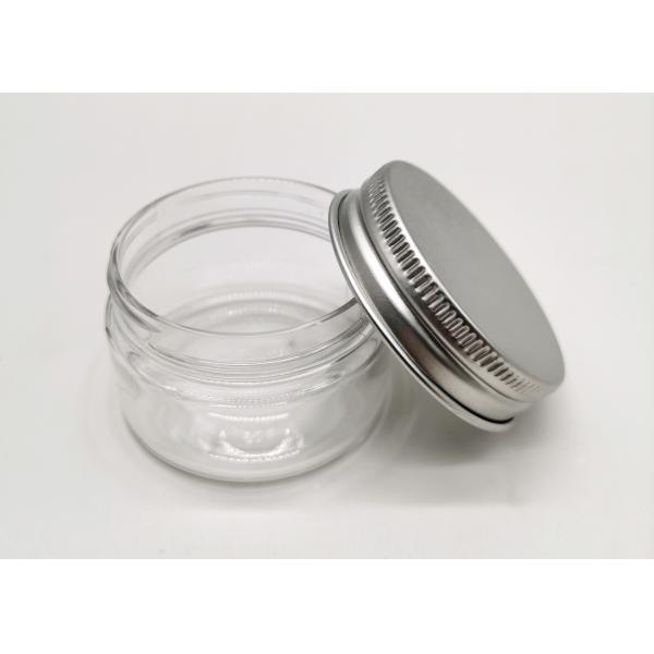 20g Clear PET Cosmetic Cream Jar With Screw Aluminum Cap