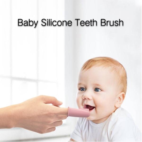 Natural Silicone CPSIA Baby Finger Toothbrush For Training Teething