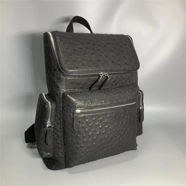 Authentic Real Ostrich Skin Men's Large Business Travel Backpack Genuine Exotic Leather Male Top-handle Casual Bag Pack