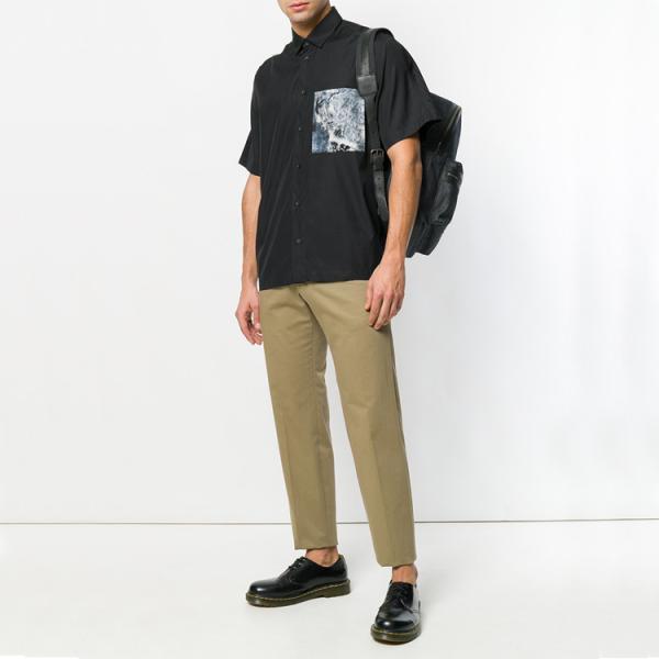 Summer Mens Short Sleeve Dress Shirts Slim Fit With Turn Down Collar