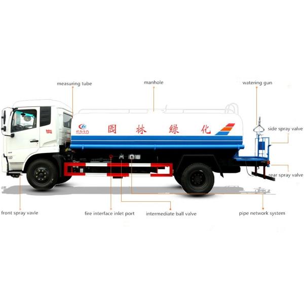 FAW 4x2 6 Wheels Euro 3 Street Cleanout Sprinkler With 4500mm Wheelbase And Power Steering