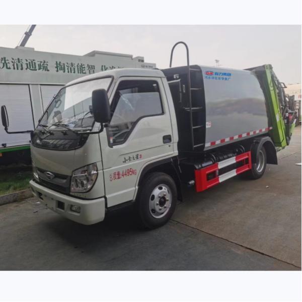 Garbage Truck With Compactor Foton Carbon Steel Compactor Garbage Truck Max Driving Speed 90 Km/H