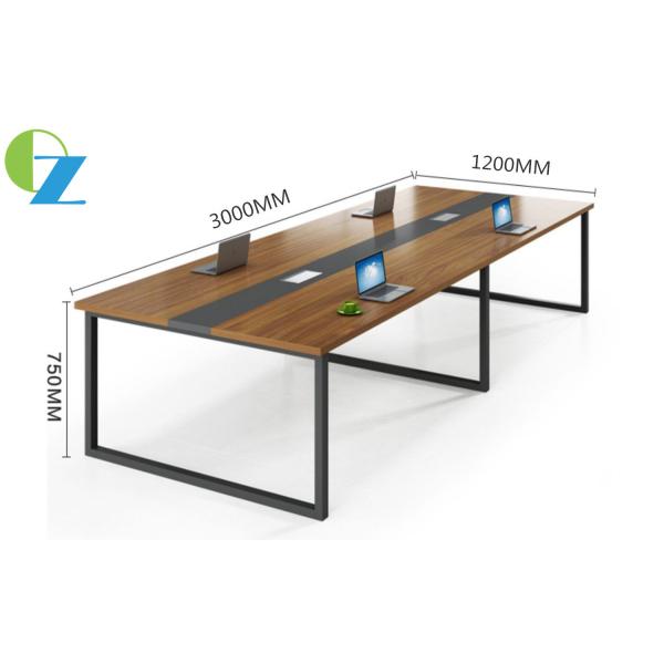 Powder coating KD Modern Office Meeting Table Wooden Panel Top