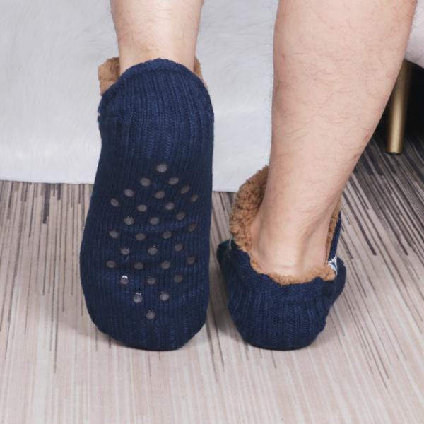 Y-Z Wholesale Indoor Home Slouch Designer slippers Socks Men's Knitted Adult Ankle Non slip Sleeping Floor Socks