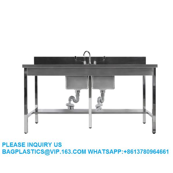 Lab Furniture Supplies Factory Customized Laboratory Steel Double Sink With Two Door Cabinets