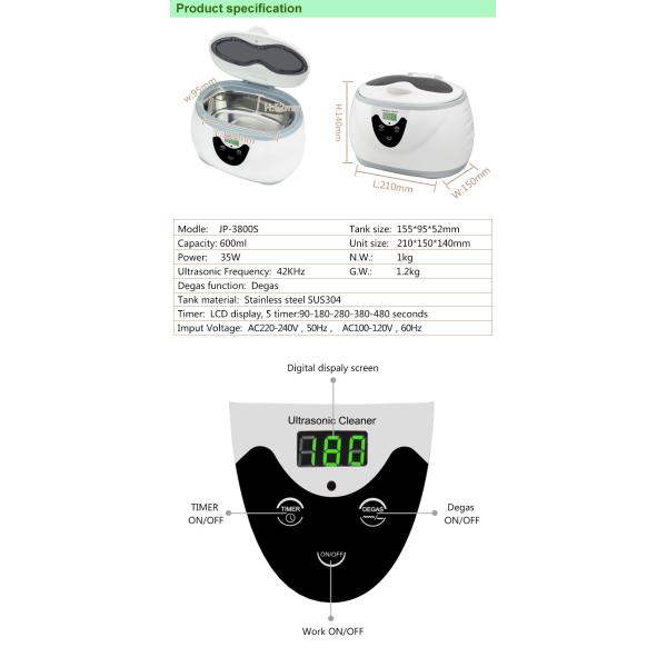 220v 35W 600ml Ultrasonic Cleaner For Baby Nipple Bottle