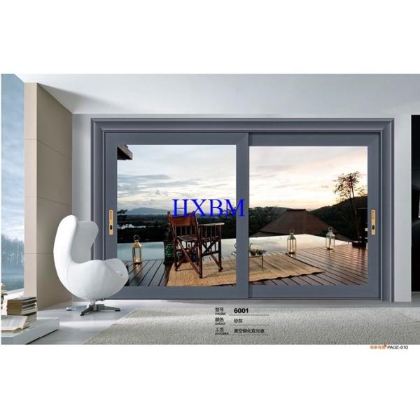 Australian Style wood color Aluminium Horizontal Sliding Windows Optional 27mm Sash Slot Width