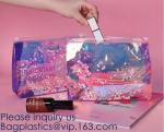Promotional EVA cosmetic pouch bag with a rubber handle,eco friendly transparent