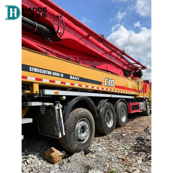 SYM5538THB 660C-10 67M Mounted Zoomlion Trailer Concrete Boom Pump Truck for Construction