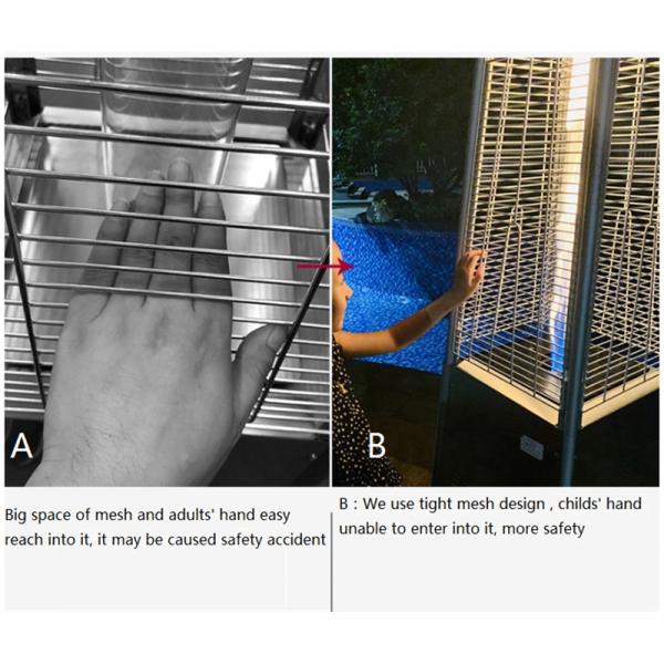 Outdoor 2270mmH stainless steel silver glass tube flame patio heater