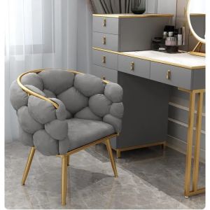 Quality Modern Velvet Tufted Dining Chair with Metal Legs - Beige wholesale