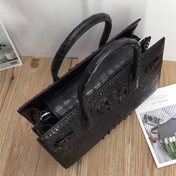 Exotic Genuine Alligator Skin Women Working Totes Large Shoulder Bag Authentic Crocodile Leather Lady Top-handle Handbag