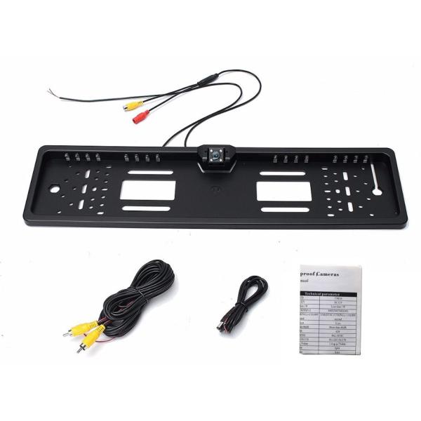 Waterproof European License Plate Frame Rear View Camera Auto Car Reverse Backup Parking Rearview Camera Night Vision 170 degree