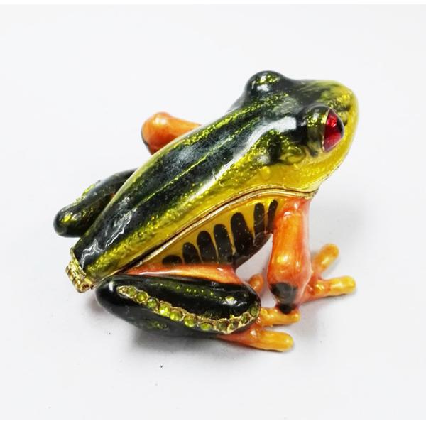 Bejeweled Big Belly Frog Jewelry Trinket Box Bejeweled Frog Jewelry Box Green Frog Trinket Box Decorative Frog Jewelry