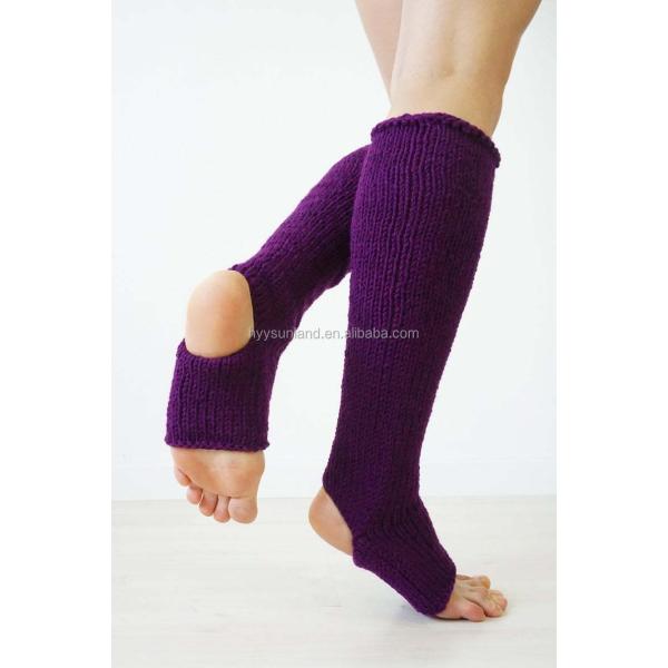 Y-Z Warm Fashion White Yoga Socks Knee High Knit Socks in Yoga Leg Warmers Toeless Socks