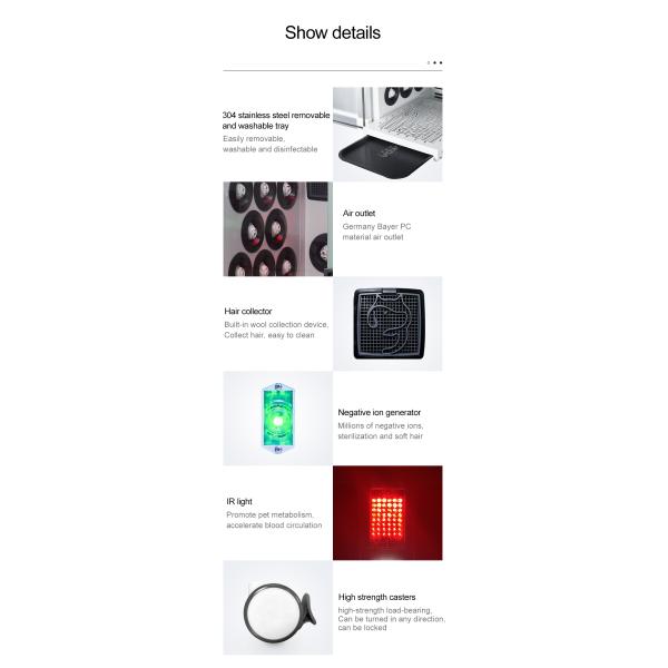 Plastic Casing Pet Drying Box Large Space OEM Double tempered glass Door