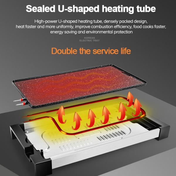 1800W Smokeless Electric BBQ Grill 110V 220V 625x316x65mm