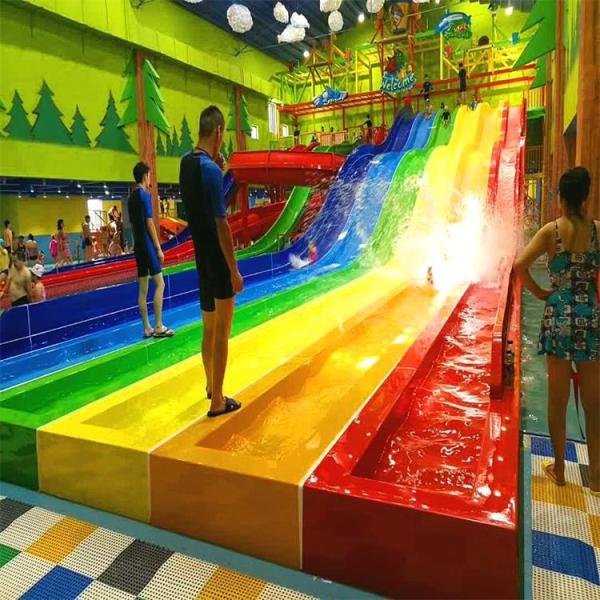 15M Adult Rainbow Fibreglass Water Slide Outdoor Water Playground