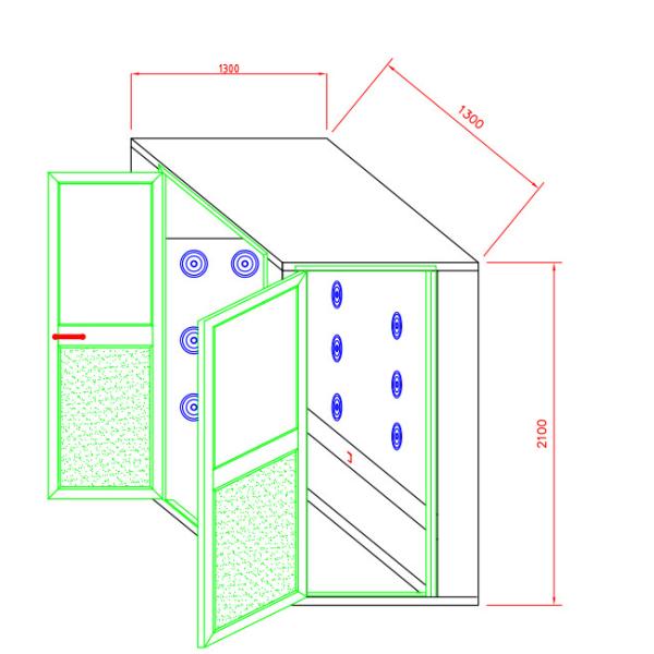 Medical Class 100 Stainless Steel Air Shower With L Type Swing Doors