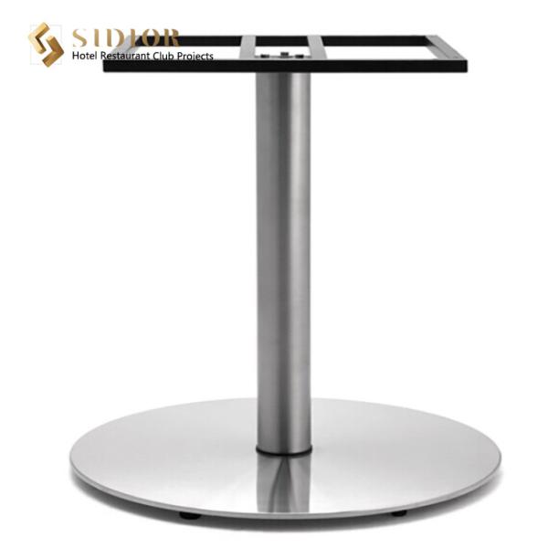 Cheap Modern Style Brushed Stainless Steel Dining Table Base 72cm Height for sale