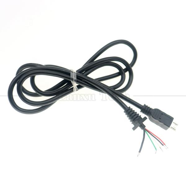 Custom Data Charging Shiled Micro Usb to Open Tinned Wire End Pigtail Power Charger Cable