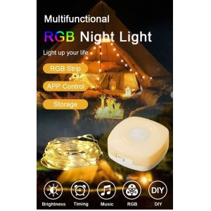 Buy cheap 7 Colours RGB Wire String Light Intelligent Camping Rope Lights 200LM from wholesalers
