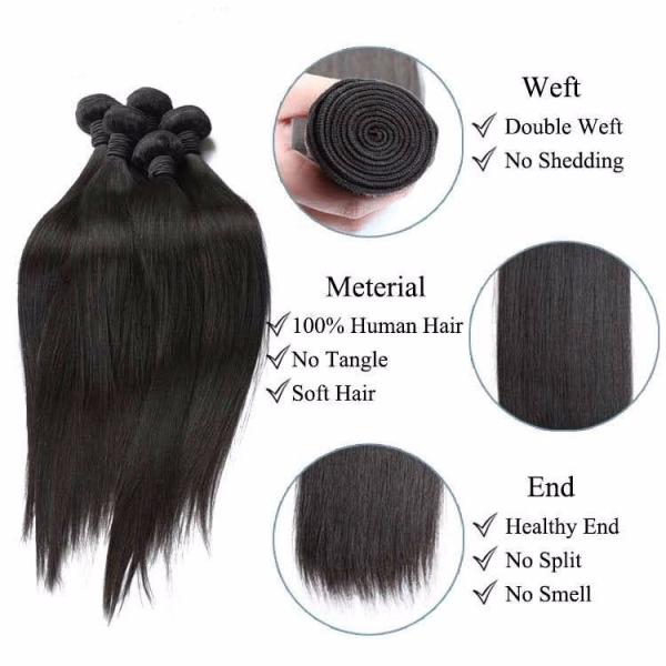 Raw Unprocessed Straight Hair Extension 12 14 16 18 inch Virgin Indian Hair Straight