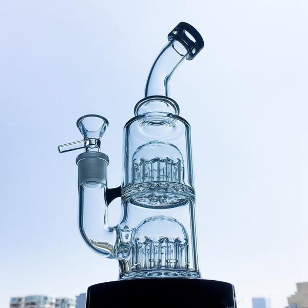 Custom 9" Borosilicate Glass Smoking Water Pipe 5.0mm Or 7.0mm Hand Blown