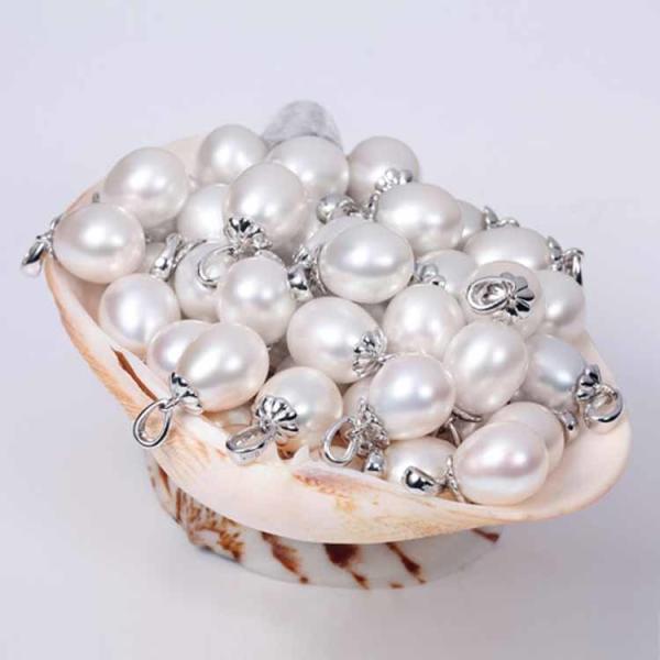 Women 18K White Gold Natural Freshwater Pearl Pendant Necklace (GDN011)