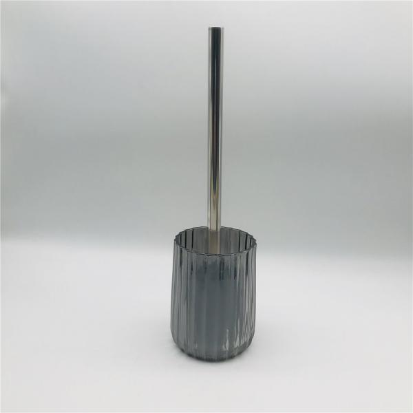 Vertical Stripe Glass Bathroom Accessories Set Glass Soap Dispenser Nickle Ion Plating