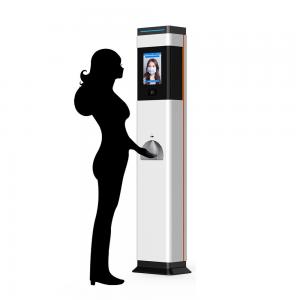 Quality Face Recognition Body Temperature Measuring Thermal Scanner Machine with Staff Time Attendance System wholesale