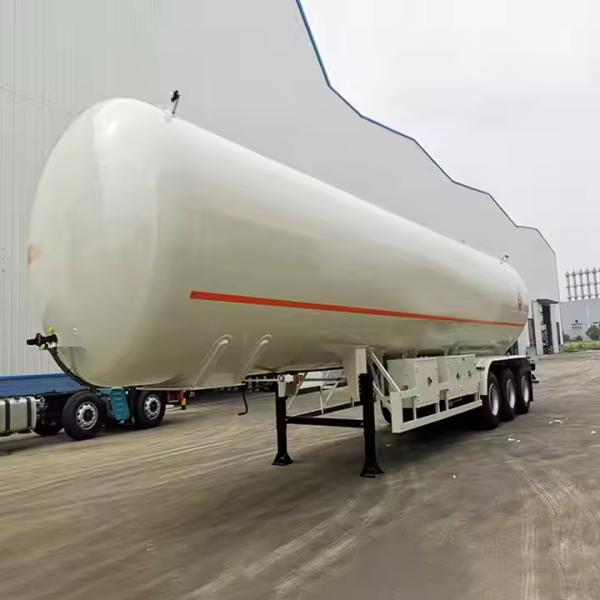3 Axle 13150*2500*4100mm With Vacuum Insulation 26CBM 2 Pressure Gauges LNG Tank Semi Trailer